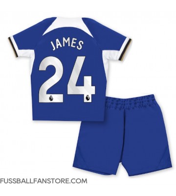 Chelsea Reece James #24 Replik Heimtrikot Kinder 2023-24 Kurzarm (+ Kurze Hosen)